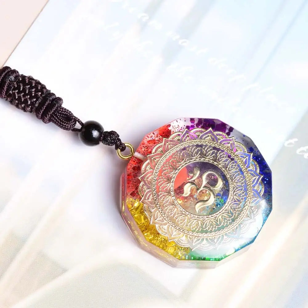 Necklace Accessories Handmade 7 Chakara Orgonite Pendant Crystal Necklace Reiki Healing Stone Energey Crystal Charms