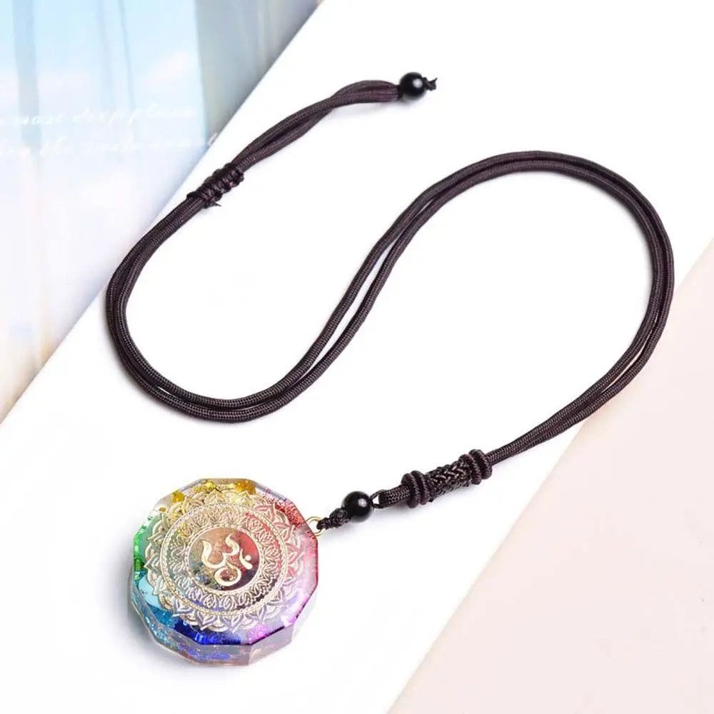 Necklace Accessories Handmade 7 Chakara Orgonite Pendant Crystal Necklace Reiki Healing Stone Energey Crystal Charms