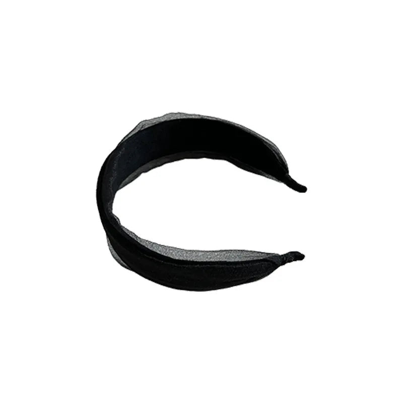 Mesh Chiffon Wide Brim Headband Women Girls Elegant Hair Hoop Beauty Makeup Headband Sweet Headdress Headwear Style Accessories