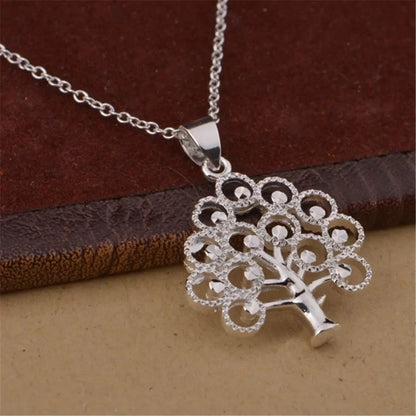 New promotion silver color for women lady cute nice jewelry beautiful elegant  shiny Christmas Tree CZ necklace classic