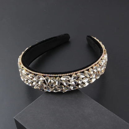 A Headwear New Fashion Baroque Fleece Full Rhinestone Gorgeous Hair Hoop Ladies Elegant and Beautiful Hair Accessories 864
