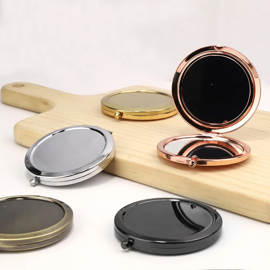 5pcs 57mm Compact Mirror Purses Pocket Makeup Mirror Folding Portable Mirror for Women Vintage Cosmetic Mirrors Beauty Tool