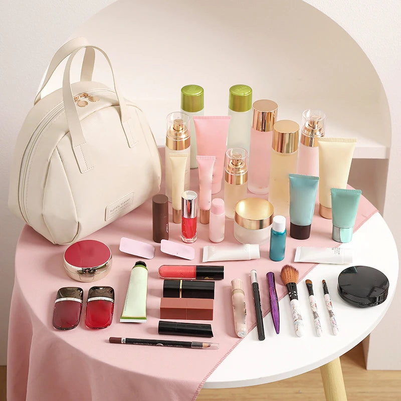 Fashion Makeup Storage Bag Travel Women PU Leather Shell Cosmetic Bag Handbag Portable Makeup Bag Lipstick Perfume Beauty Pouch