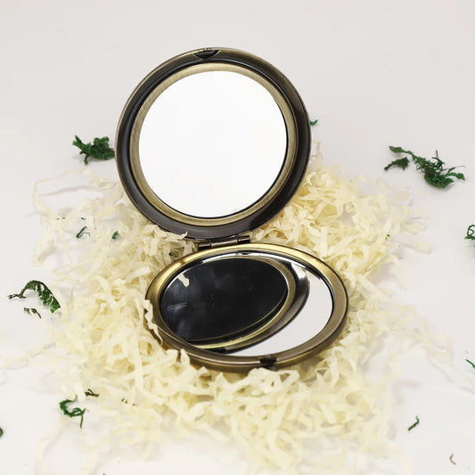 5pcs 57mm Compact Mirror Purses Pocket Makeup Mirror Folding Portable Mirror for Women Vintage Cosmetic Mirrors Beauty Tool