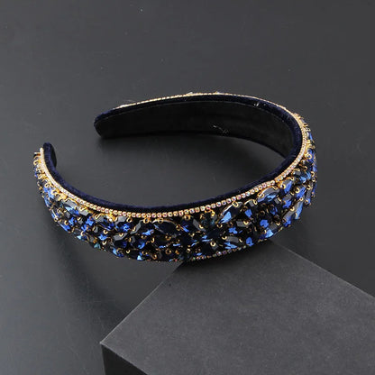 A Headwear New Fashion Baroque Fleece Full Rhinestone Gorgeous Hair Hoop Ladies Elegant and Beautiful Hair Accessories 864