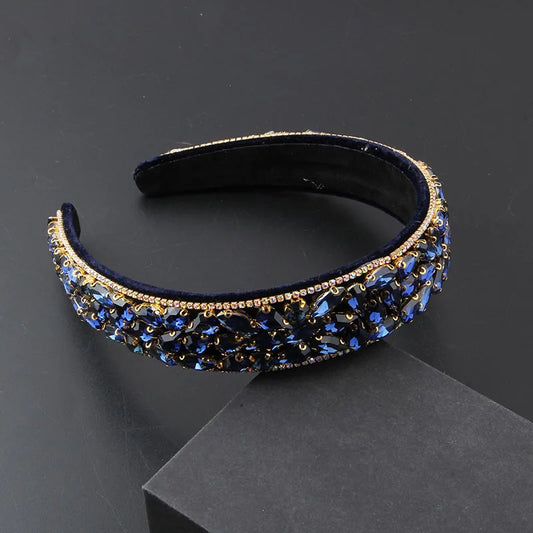 A Headwear New Fashion Baroque Fleece Full Rhinestone Gorgeous Hair Hoop Ladies Elegant and Beautiful Hair Accessories 864