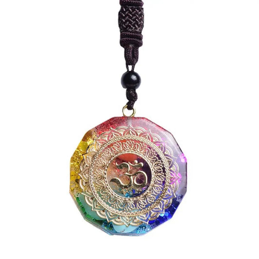 Necklace Accessories Handmade 7 Chakara Orgonite Pendant Crystal Necklace Reiki Healing Stone Energey Crystal Charms