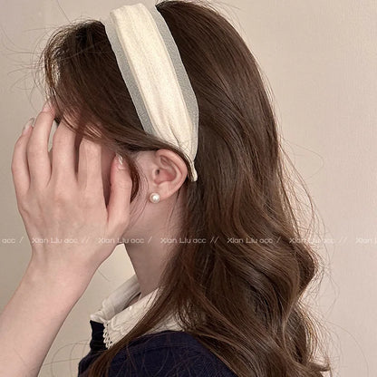 Mesh Chiffon Wide Brim Headband Women Girls Elegant Hair Hoop Beauty Makeup Headband Sweet Headdress Headwear Style Accessories
