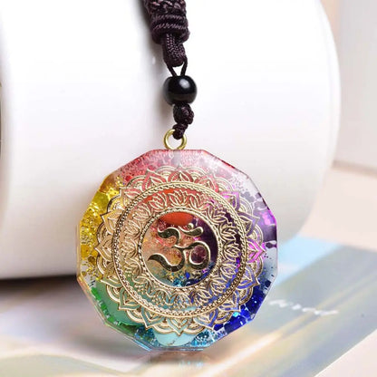 Necklace Accessories Handmade 7 Chakara Orgonite Pendant Crystal Necklace Reiki Healing Stone Energey Crystal Charms