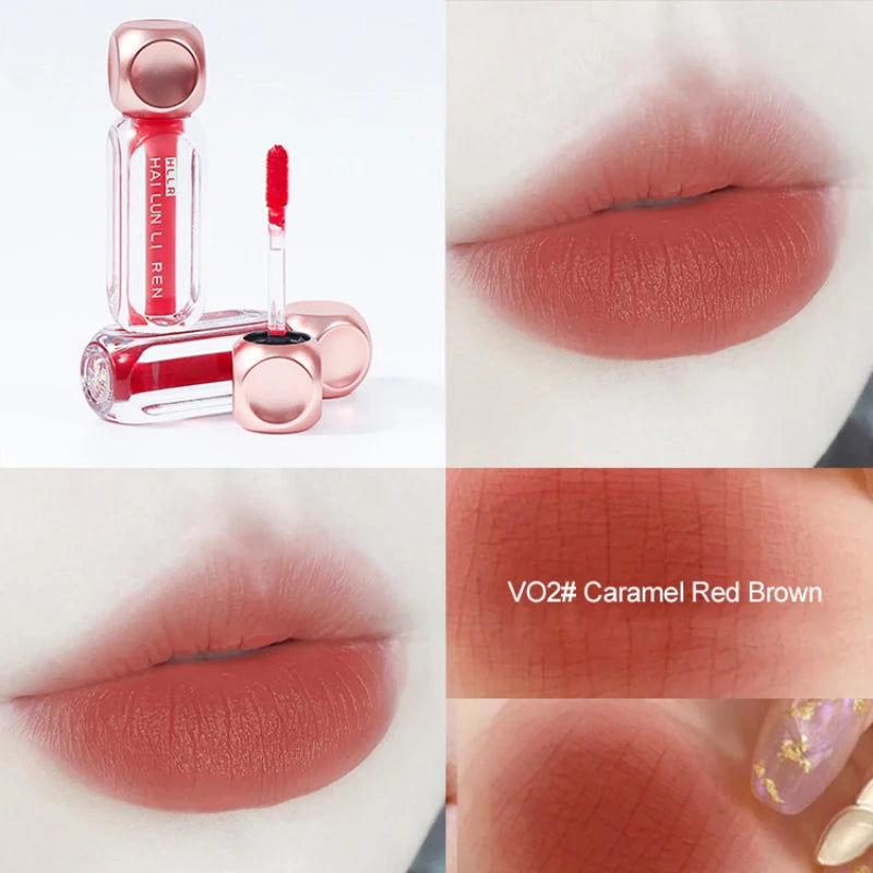 2/4PCS Hllr Helen Lady Moisturizing Formula Trending Flattering Shades Velvet Matte Lip Color Beauty Bloggers Must-have New