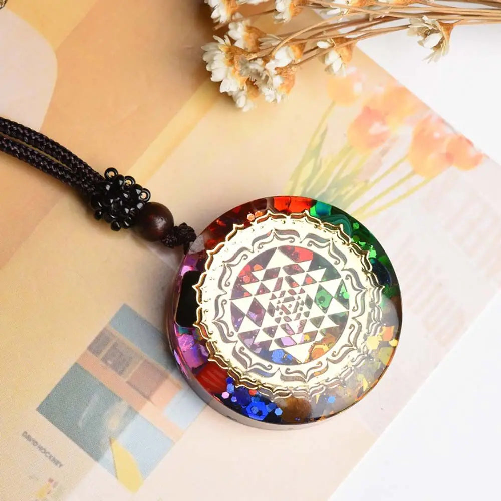 Necklace Accessories Handmade 7 Chakara Orgonite Pendant Crystal Necklace Reiki Healing Stone Energey Crystal Charms