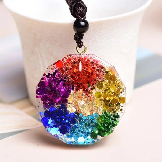 Necklace Accessories Handmade 7 Chakara Orgonite Pendant Crystal Necklace Reiki Healing Stone Energey Crystal Charms
